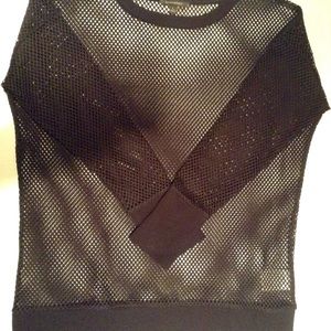 ✨NWOT✨ Black Mesh Banana Republic Top Size:L